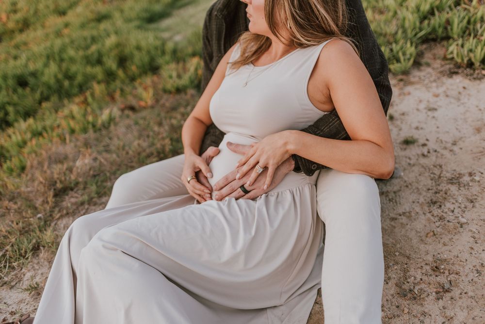 Windansea Beach maternity photos with soft light and natural posing, San Diego Couples Photography, Anna Romani Photography