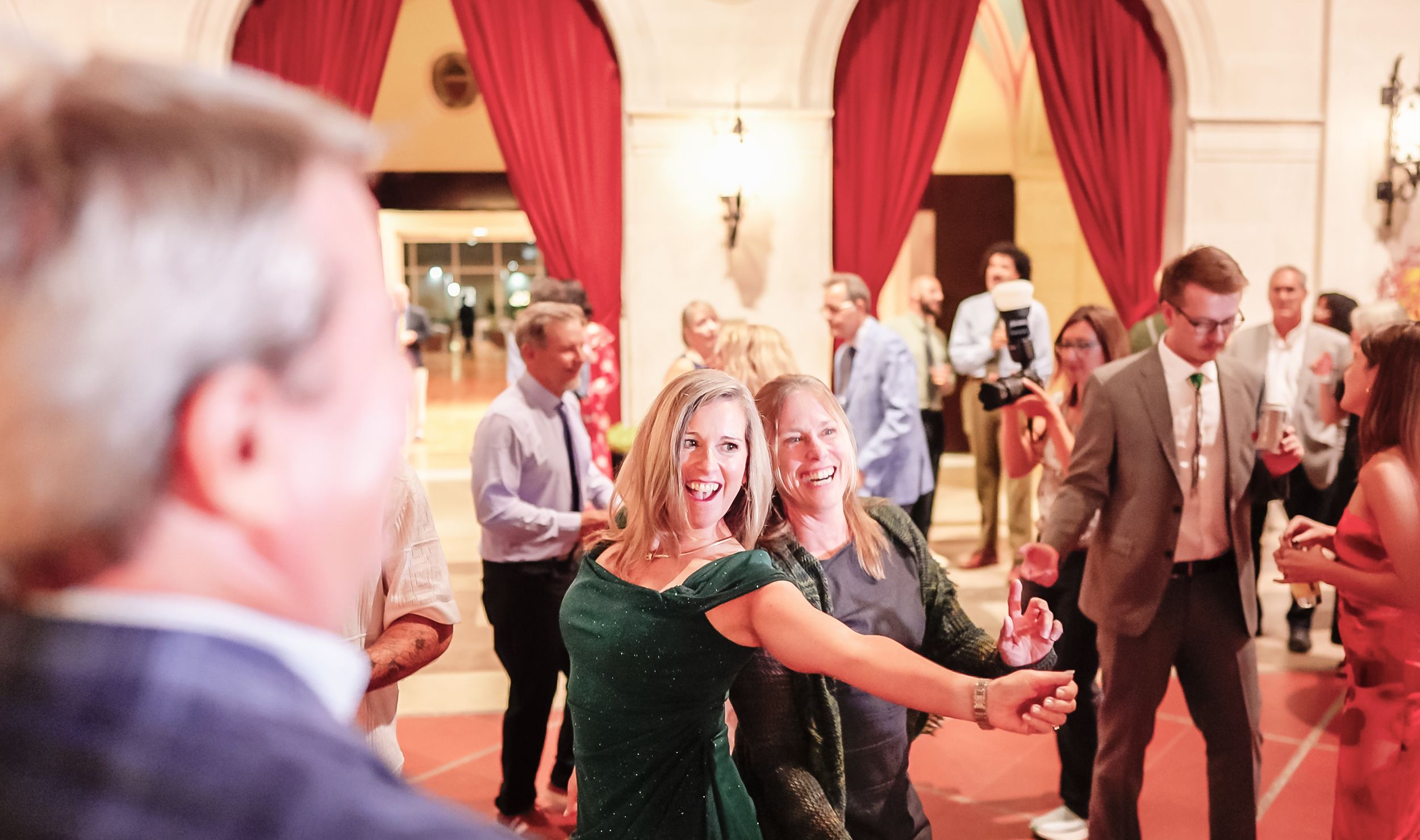 Wedding guests dance and in Columbus Museum Of Art