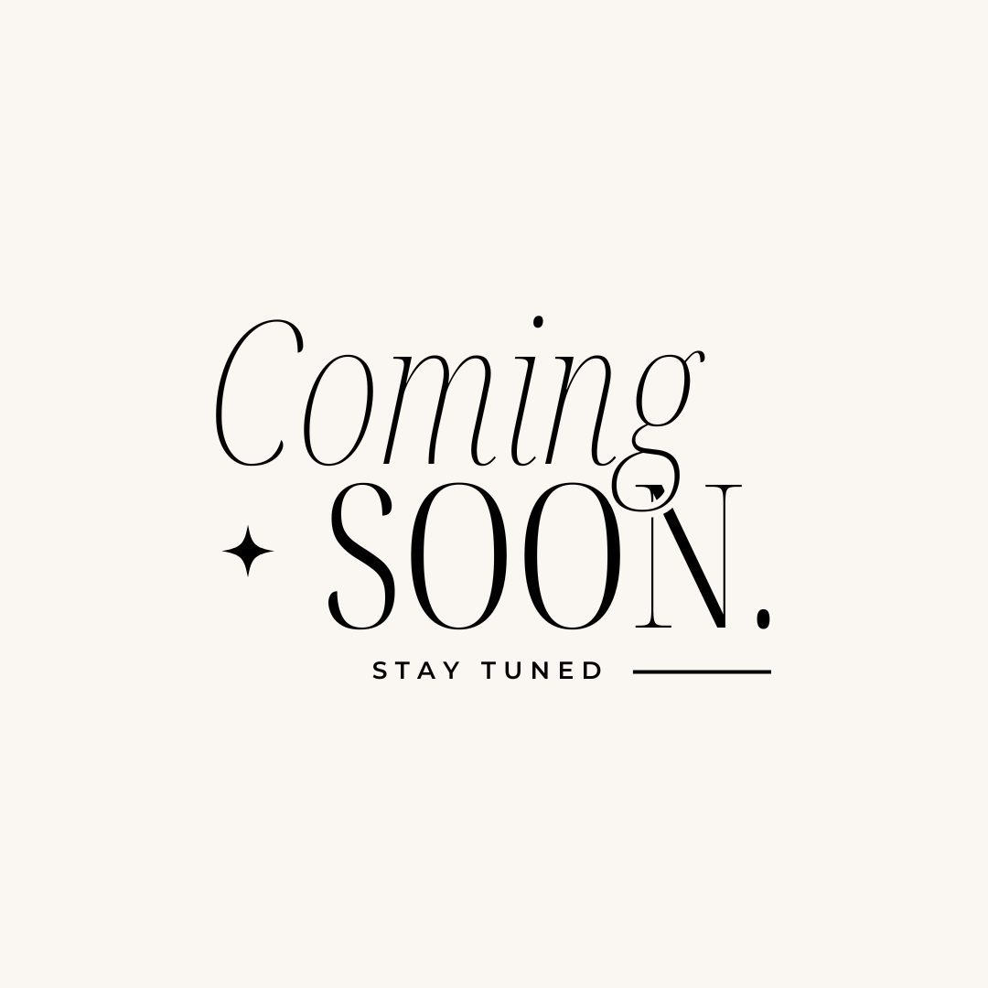 Minimalist black text reading 'Coming Soon' with 'Stay Tuned' underneath against a white background.