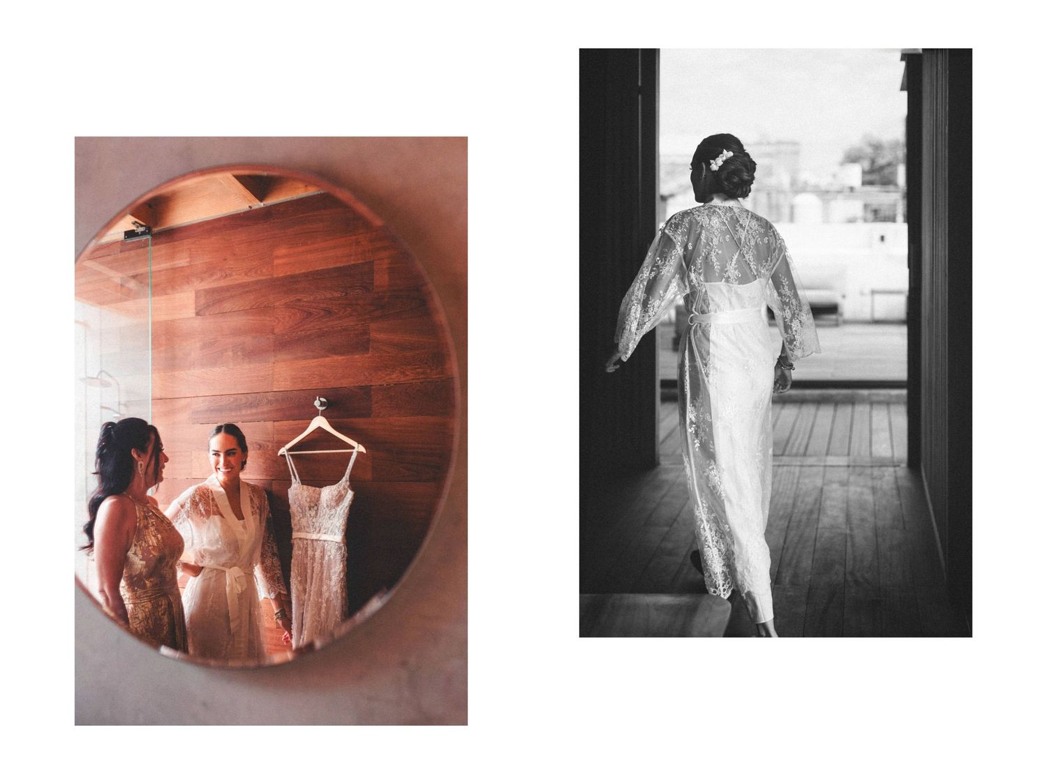 A collection of artistic black and white and sepia-toned photographs showing various people in ethereal, dreamy poses and settings.