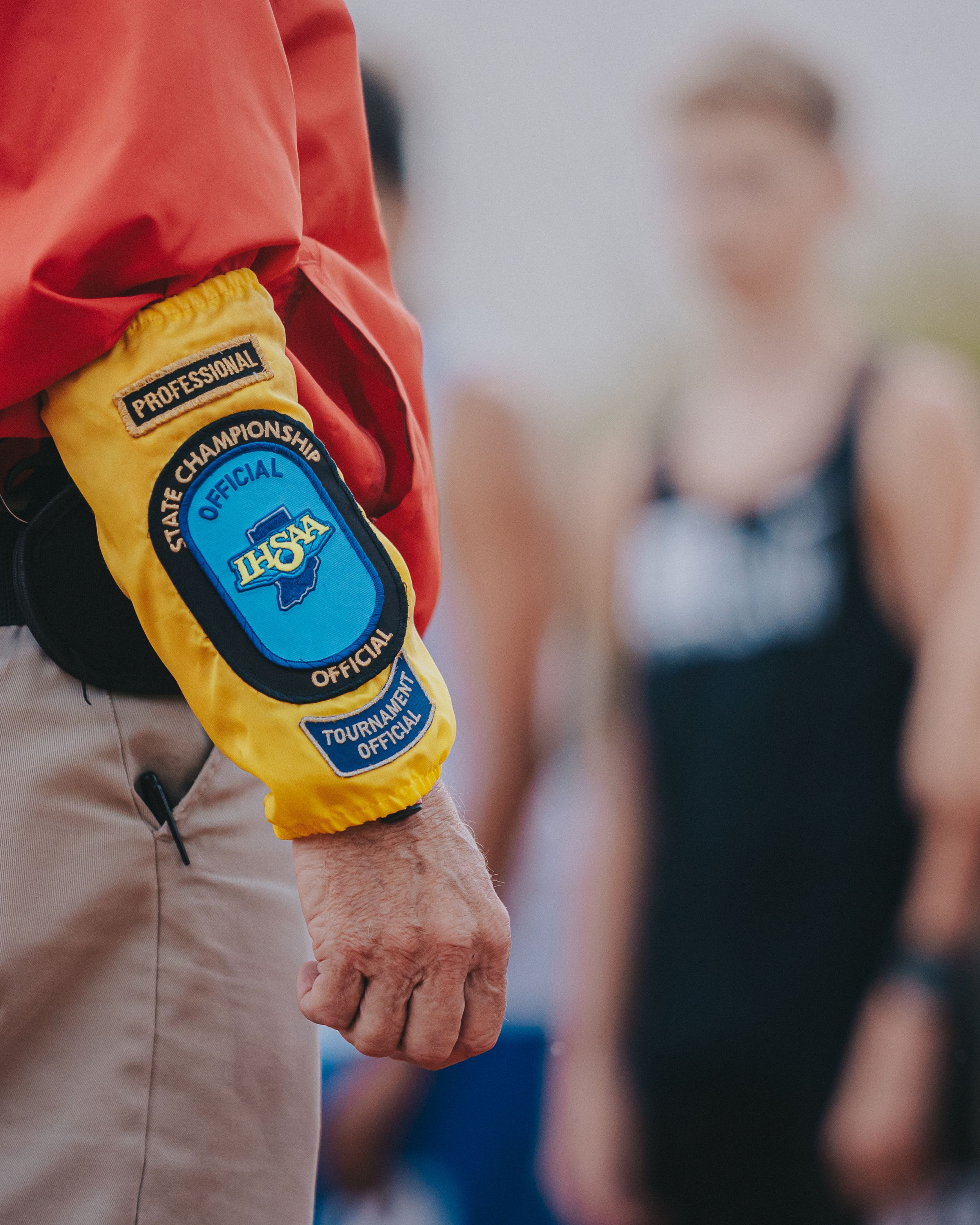 Dramatic Sports Photography close-up of an official's stopwatch during a track meet - Warsaw, Indiana