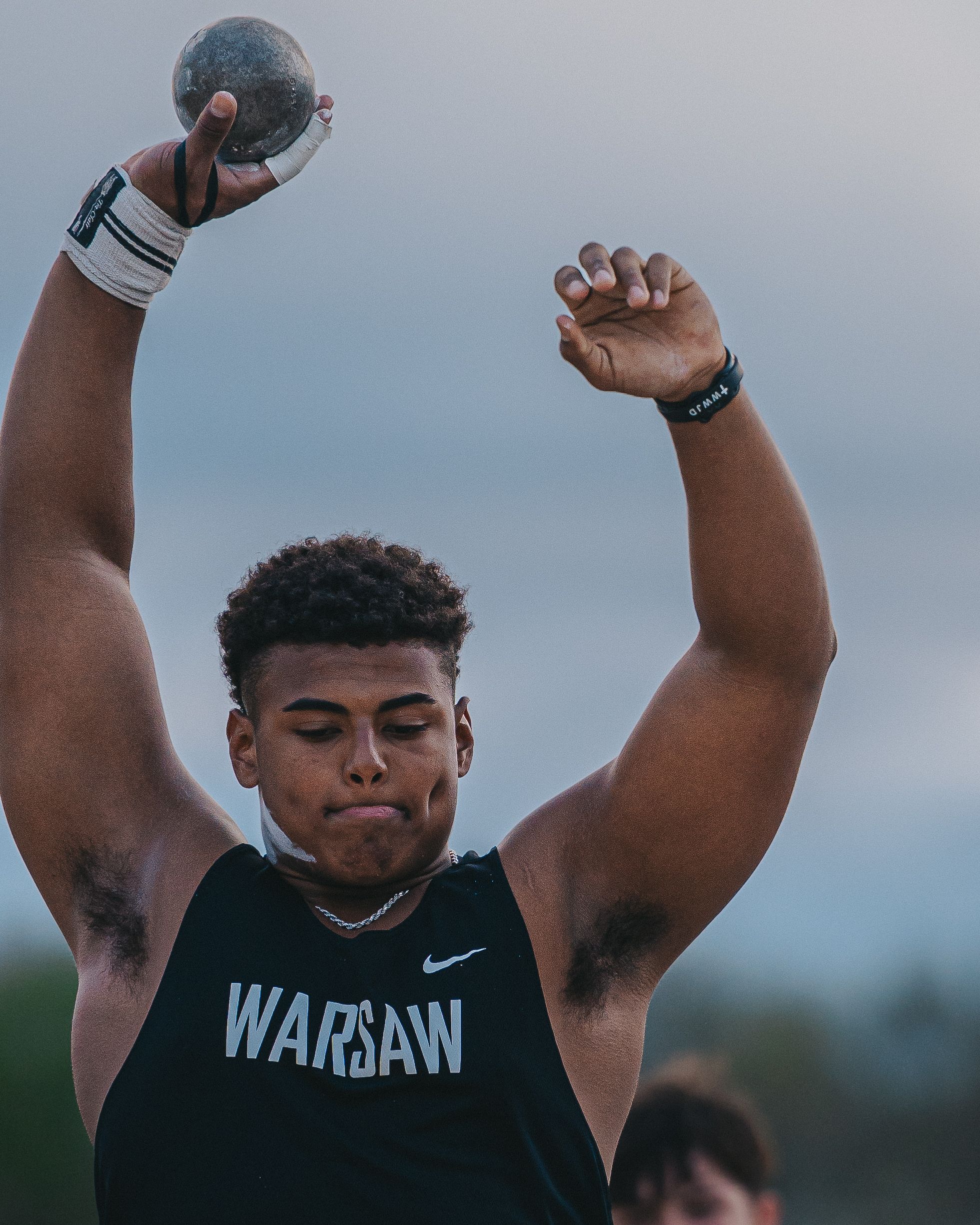 Sports Photography of an athlete preparing for their shot put attempt - Warsaw, Indiana