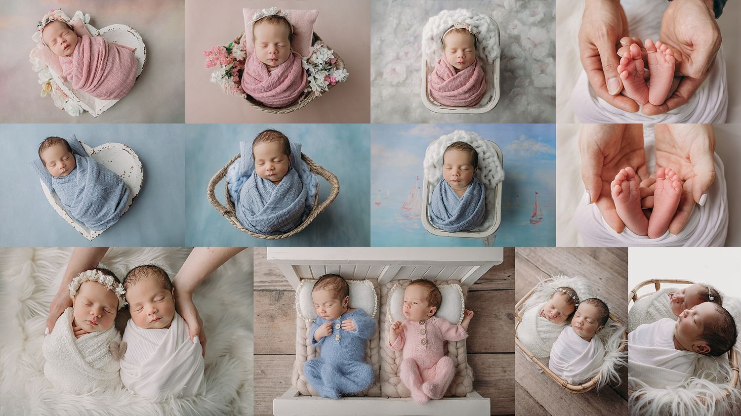 baby boy and baby girl twin newborns during tampa newborn photoshoot