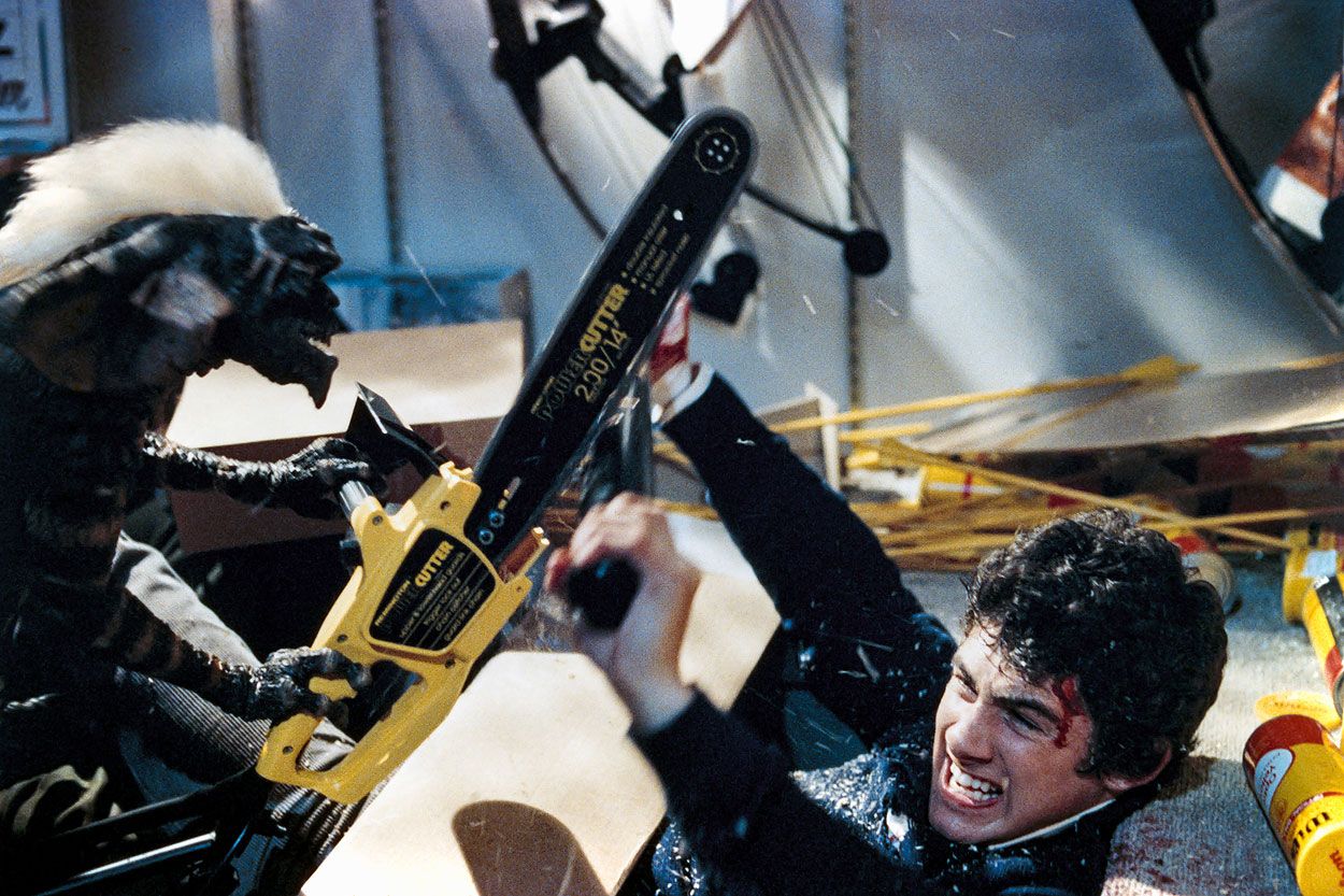 Stripe and Billy chainsaw publicity stills
