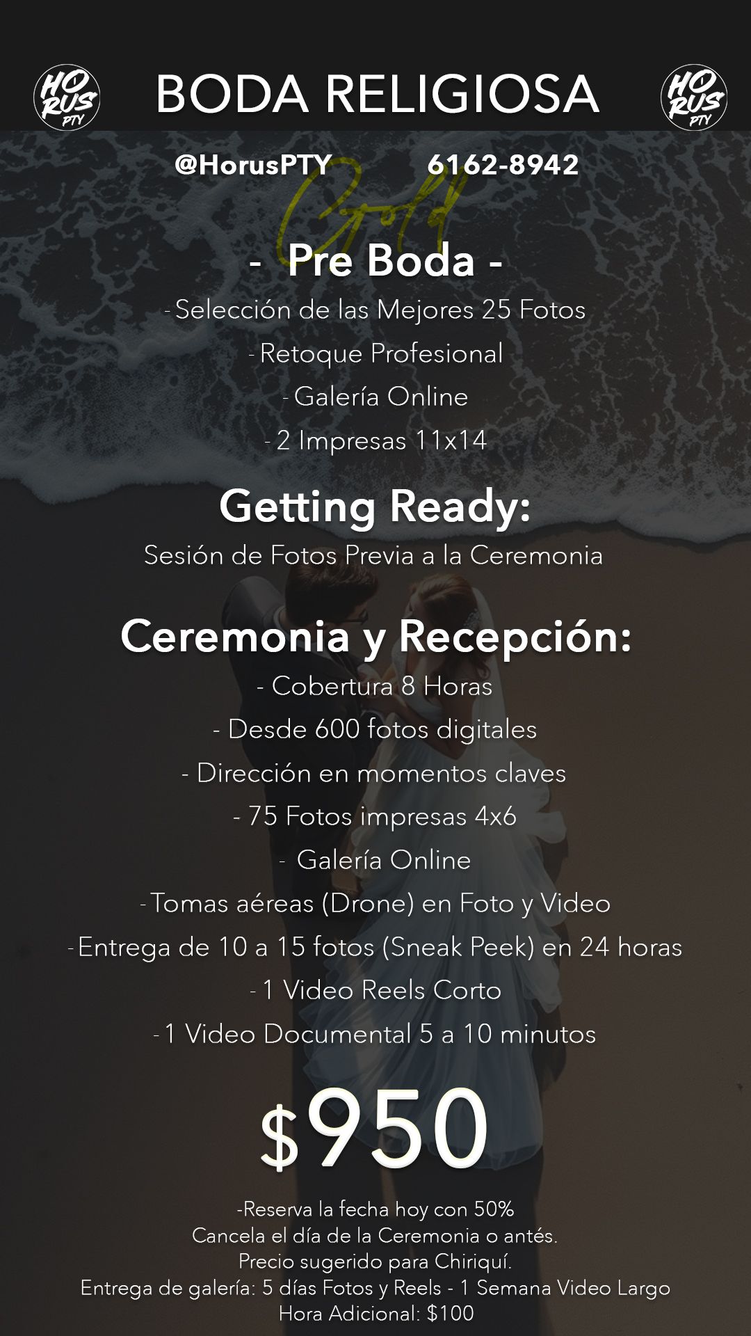 Cobertura de Bodas Religiosas Paquete Gold - 6162-8942