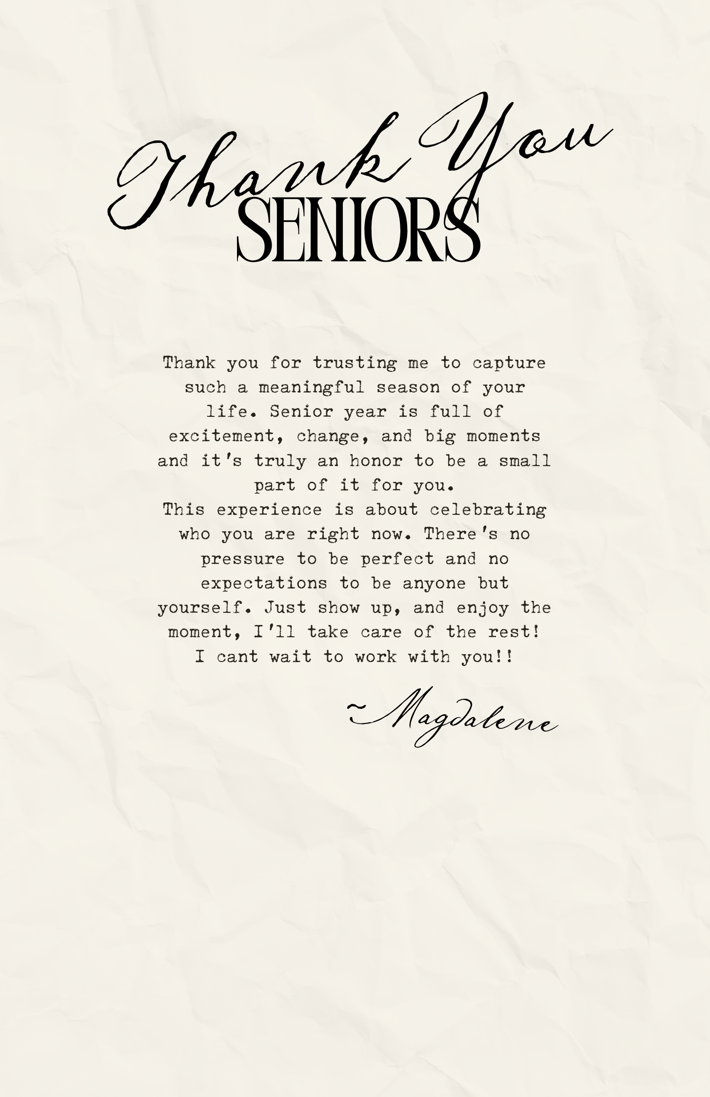 Simple text graphic reading 'Let's start this adventure' on a light textured background.