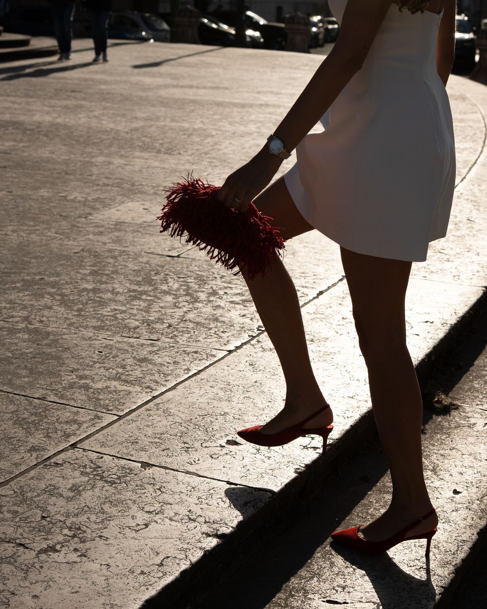 Beautiful woman on Lisbon streets