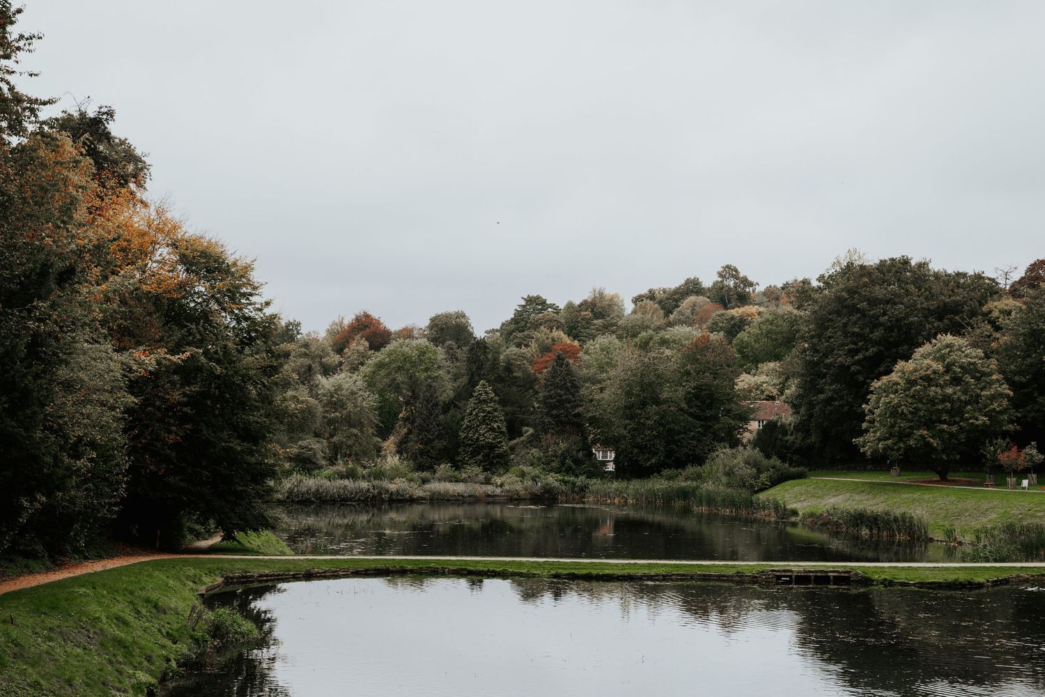 Lake view at Prior Park Landscape Garden in Bath
