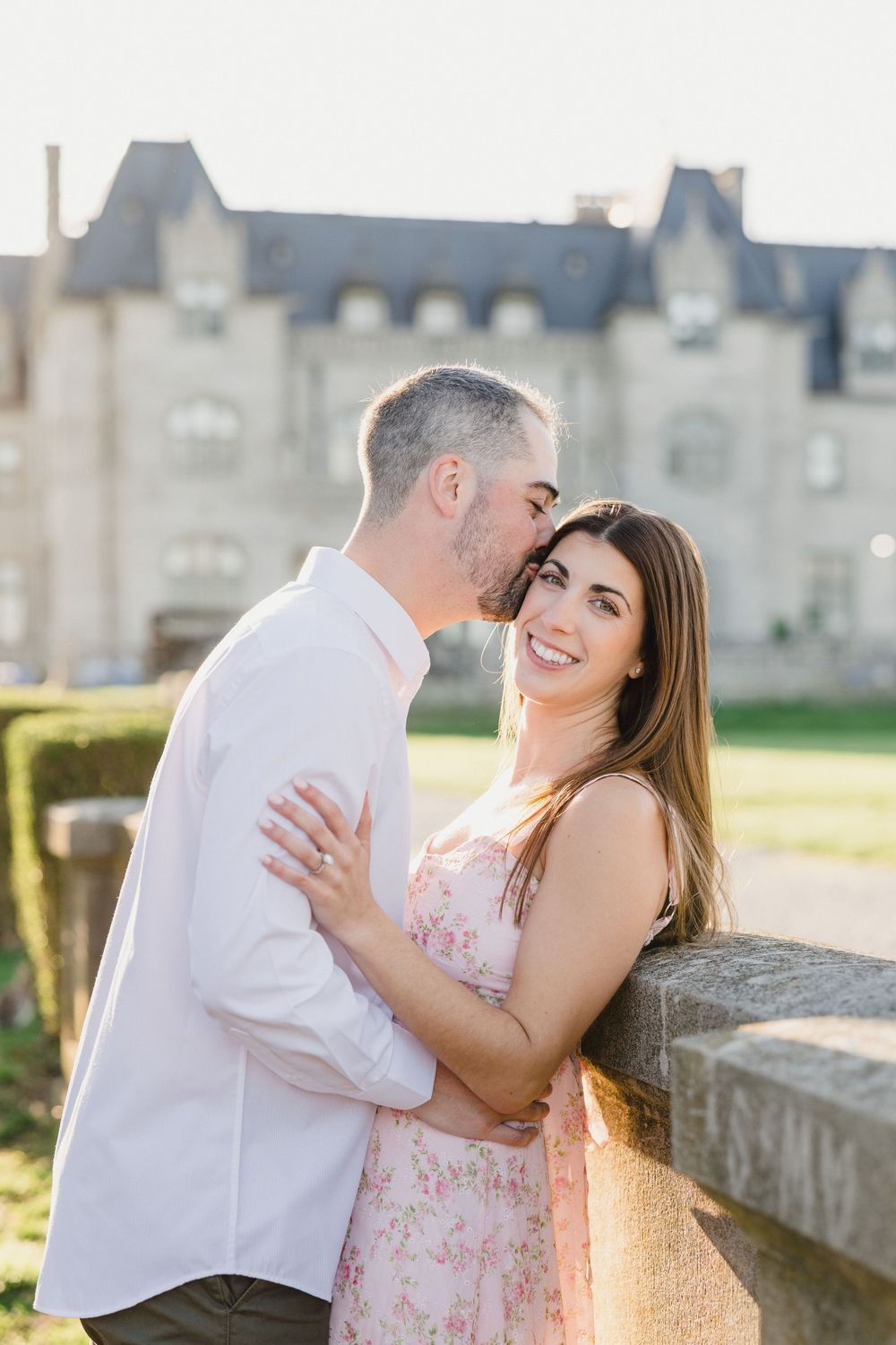 Ochre Court RI mansion Engagement session. Engagement photographer RI, Newport RI Cliff walk photography.