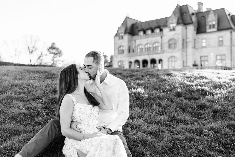 Ochre Court RI mansion Engagement session. Engagement photographer RI, Newport RI Cliff walk photography.