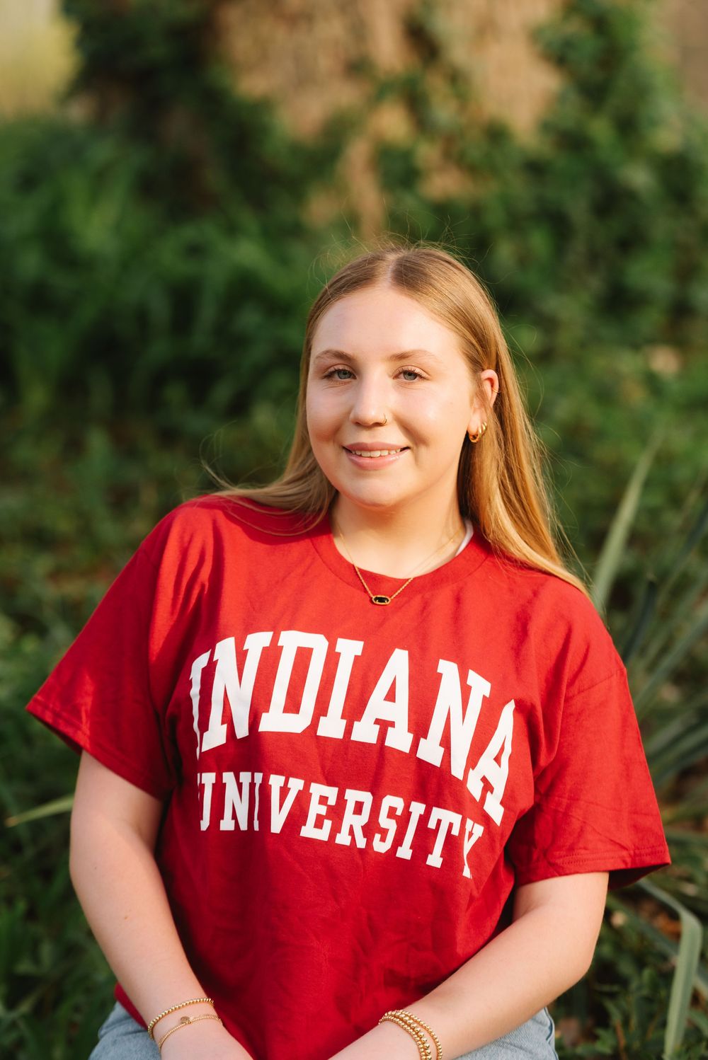 Red Indiana University t-shirt photos showing school spirit on campus.