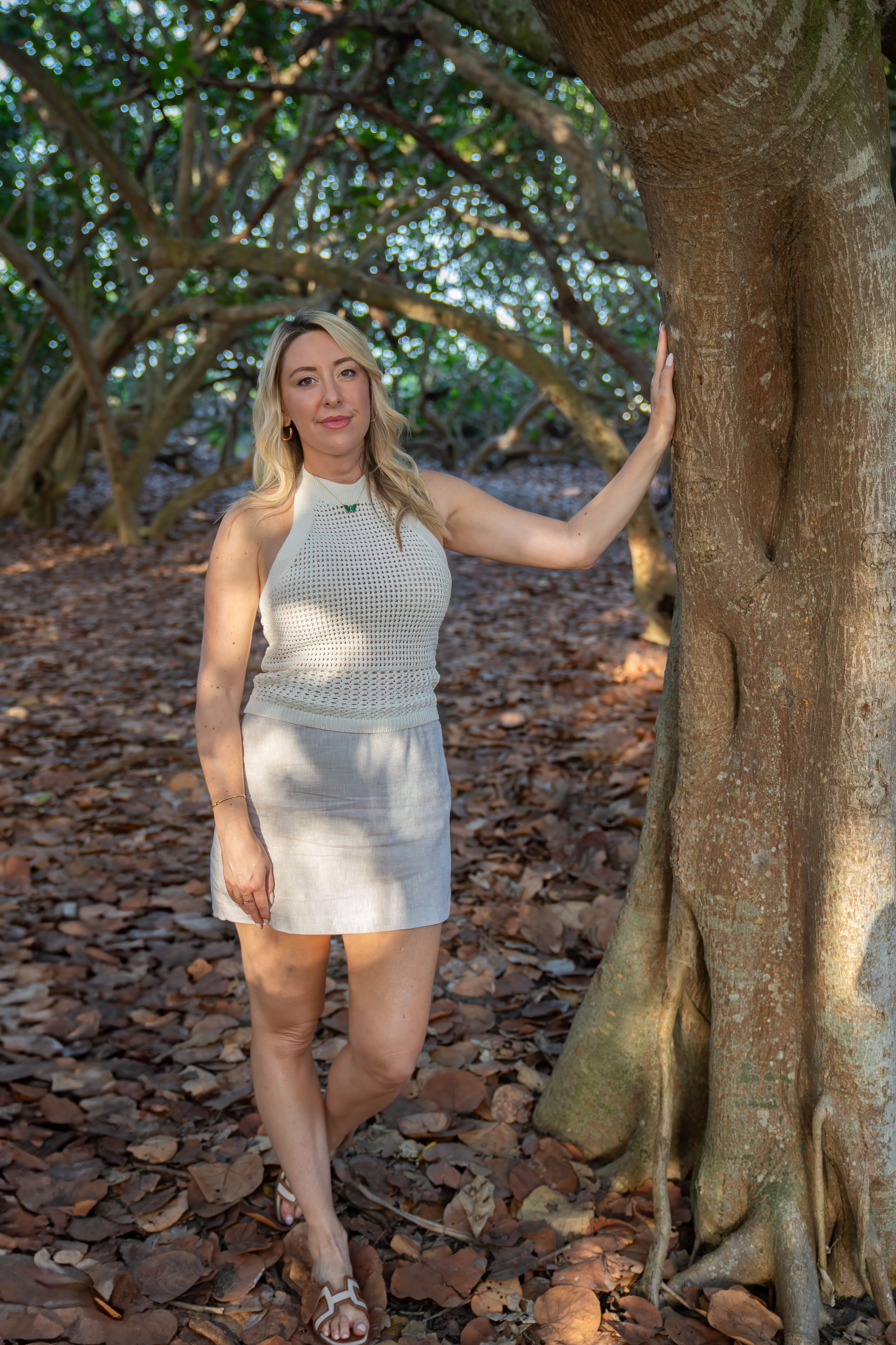 Client for individual portrait session in Coral Cove beach, Tequesta, Florida