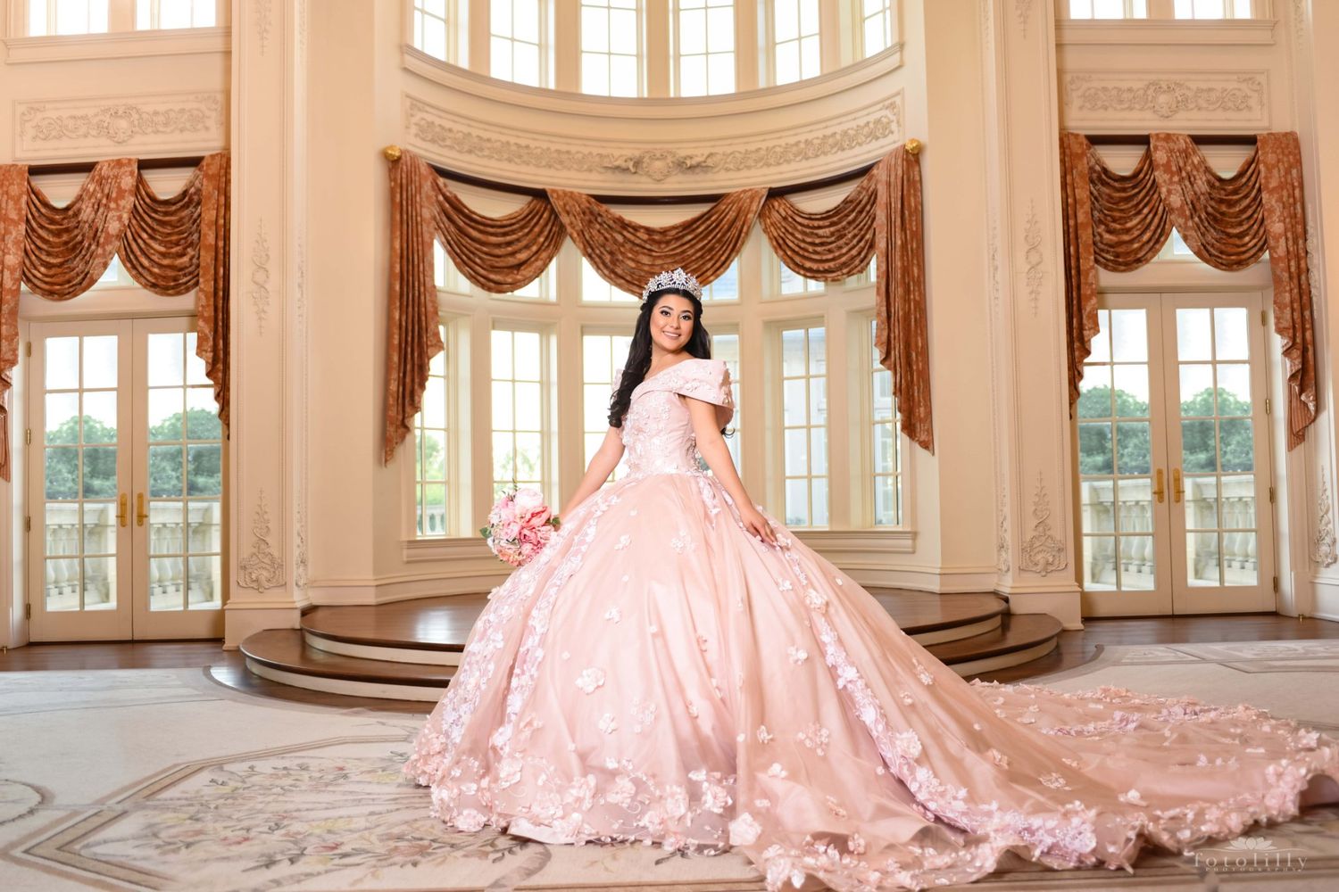 DFW quinceañera venue captured during real quince event, highlighting décor flexibility, lighting quality, and guest comfort