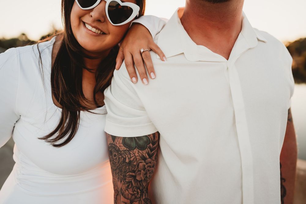 Story-driven engagement session in Aripeka Florida capturing classic charm and golden hour romance