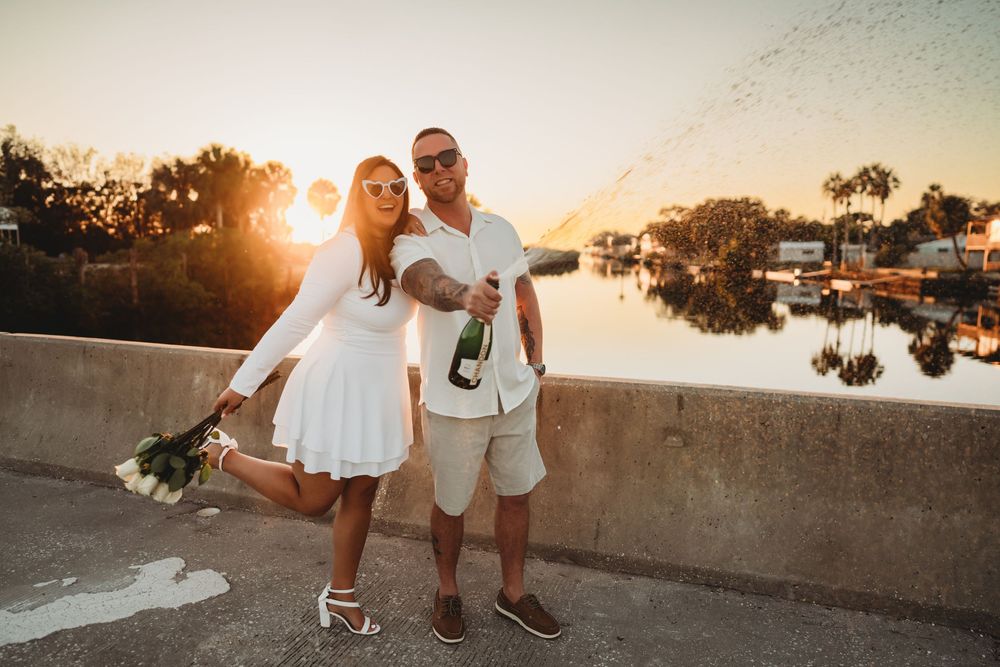 Romantic Aripeka engagement portraits from the historic post office to Norfleet’s bridge in Hernando County
