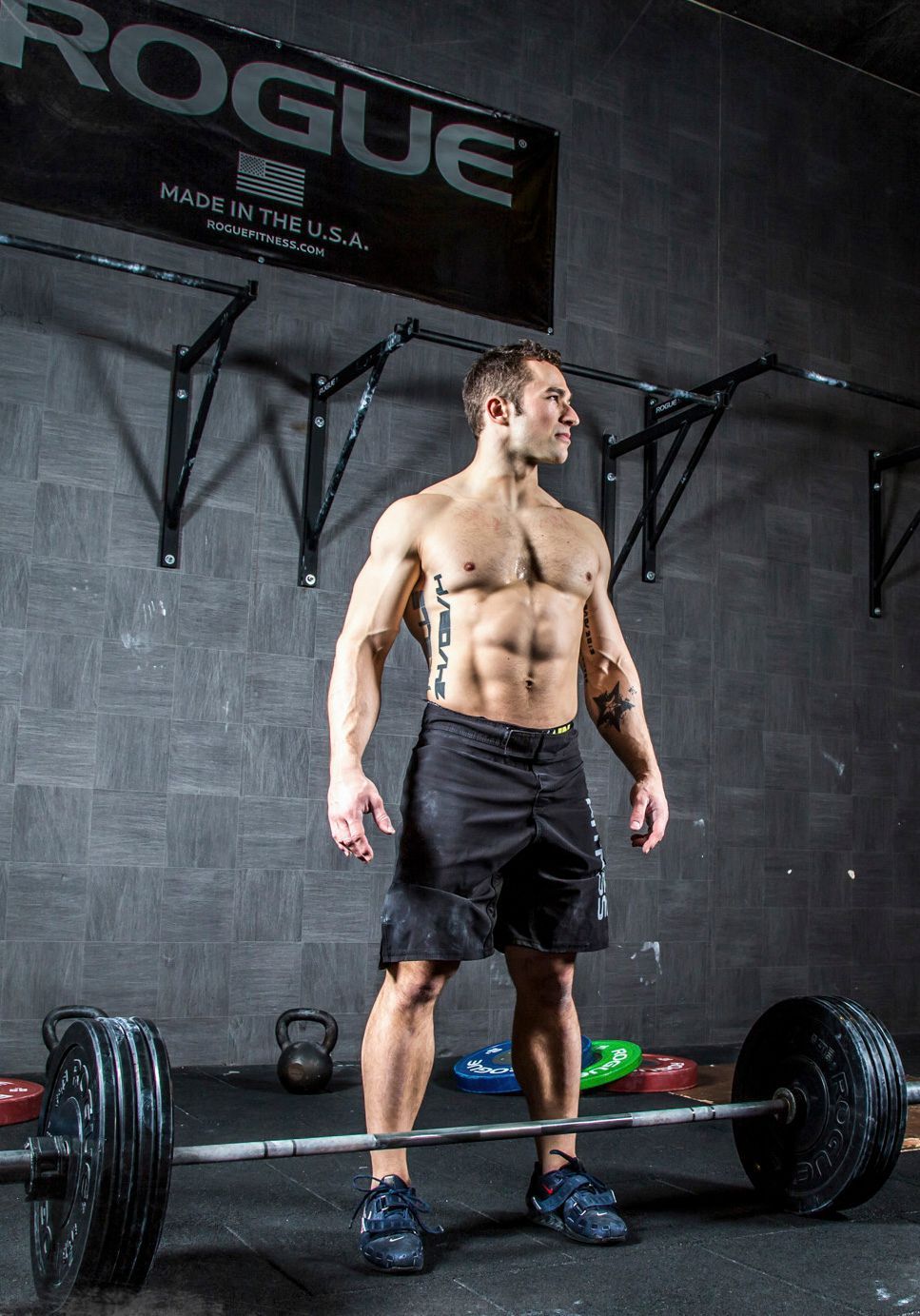 A series of progressive images showing a weightlifter performing a deadlift with heavy weights in a gym setting.