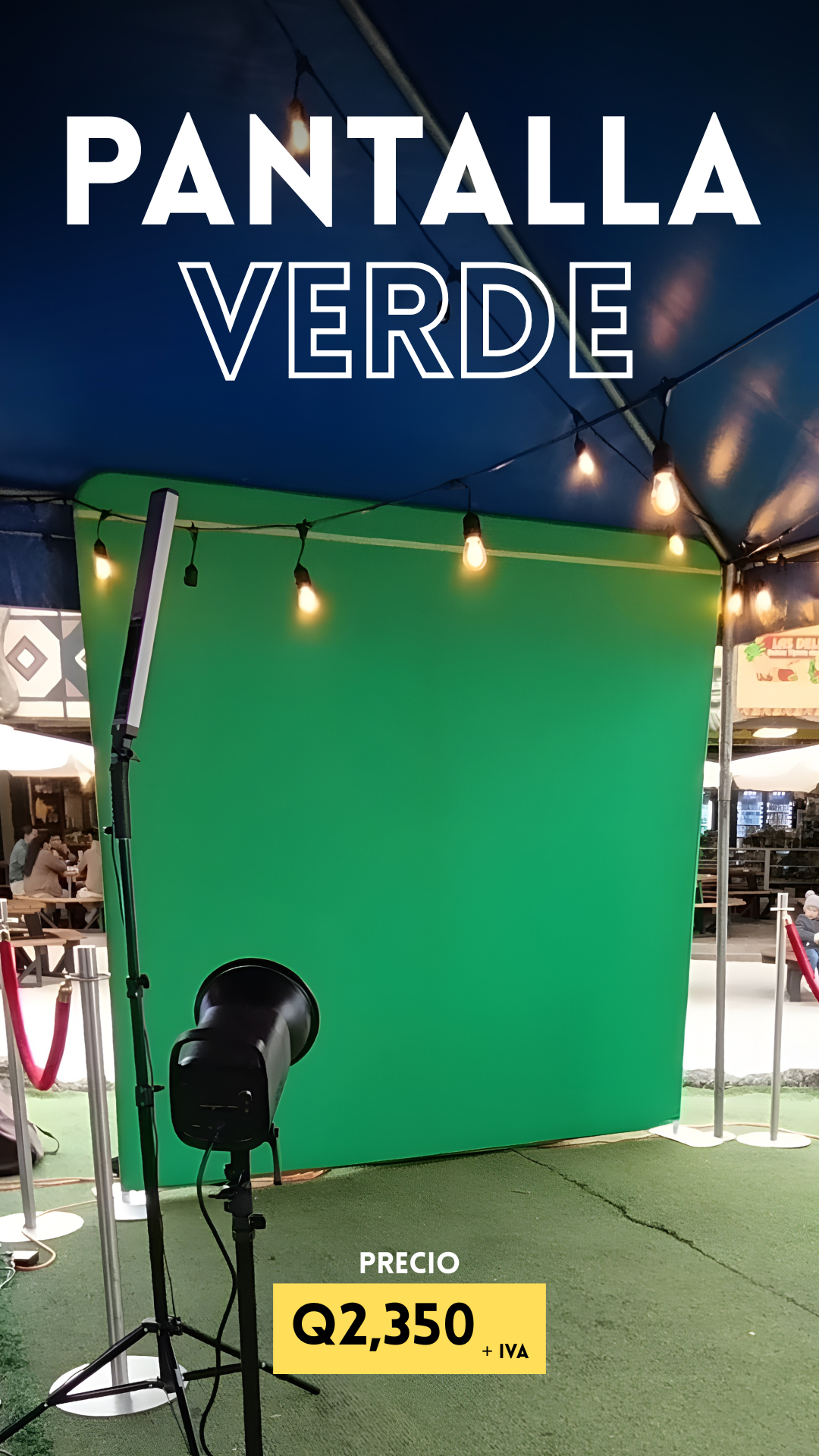 Pantalla Verde para fotos en eventos con escenarios personalizados