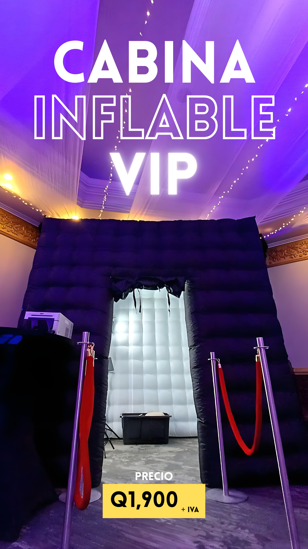 Cabina inflable VIP en boda en Guatemala