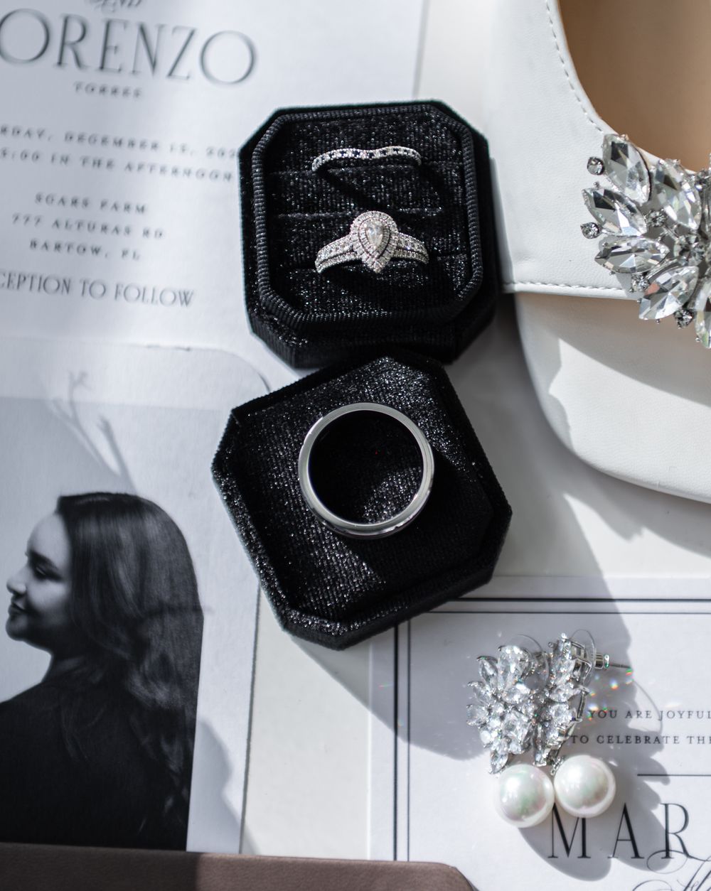 Bride and groom details at Scars Farm wedding in Florida