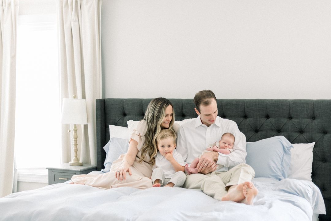 Quiet newborn moment with parent during in-home session in Augusta, GA