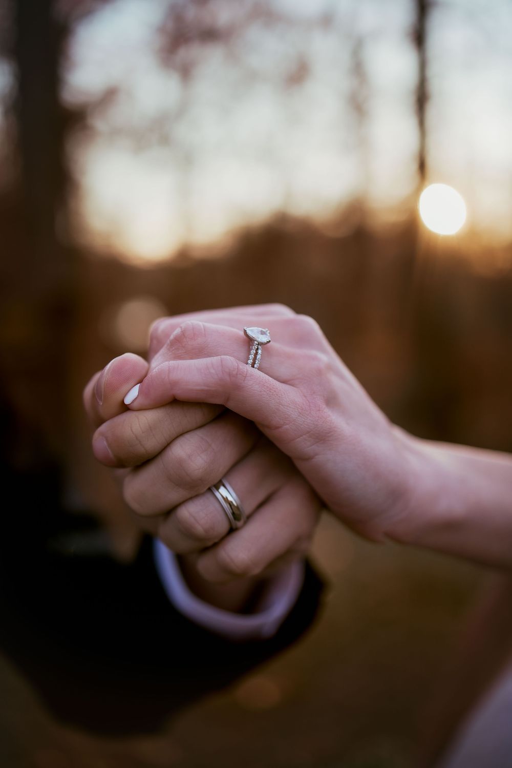 Bride and groom at sunset at the Bluffs at Connor Prairie, located in fishers Indiana