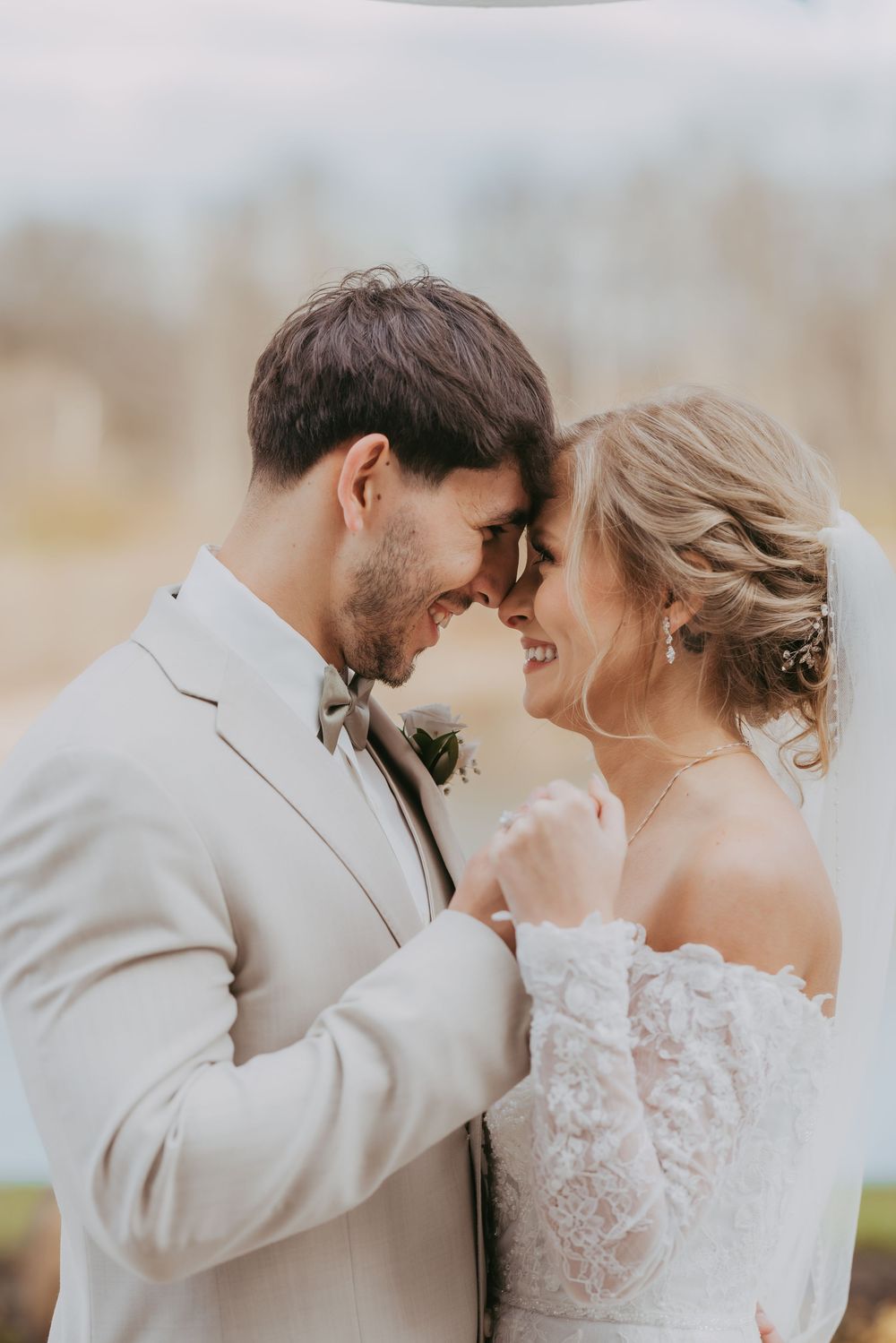 Bride and groom wedding portrait in Indiana
