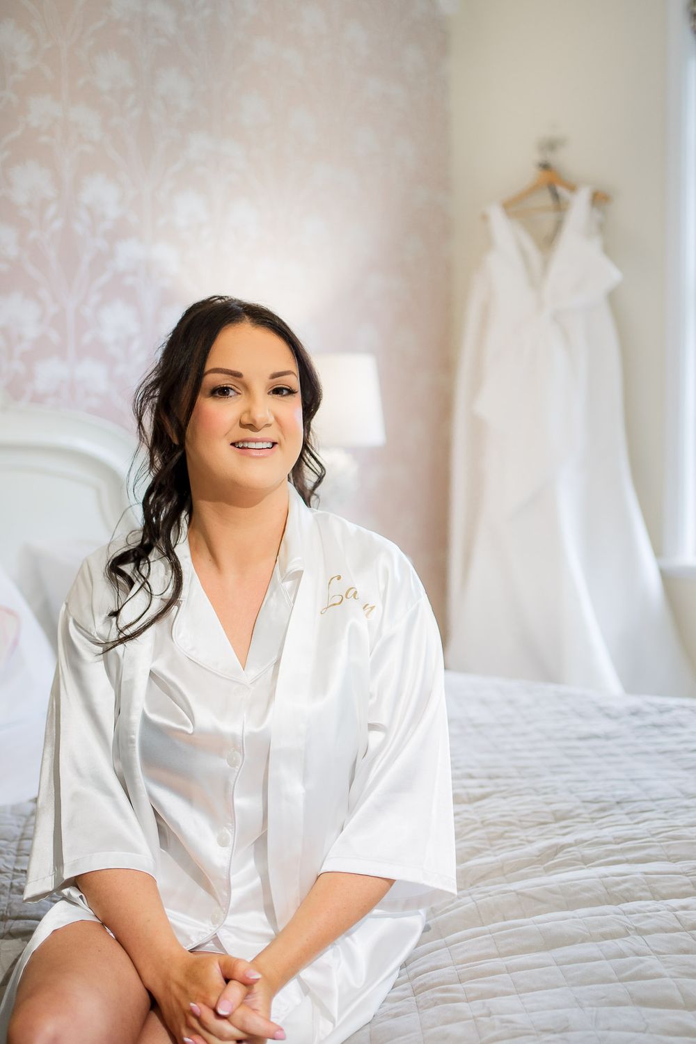 Lauren bridal portrait getting ready Kelham House Nottinghamshire