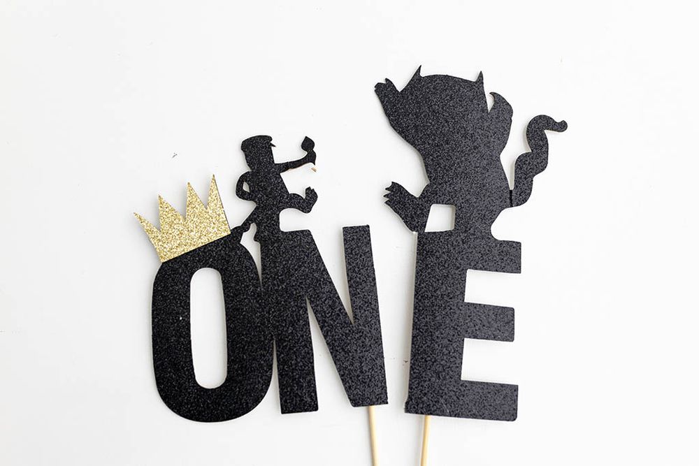WILD ONE themed 1st birthday photoshoot cake toppers.