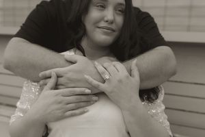 Black and white photo series capturing intimate moments between a couple.