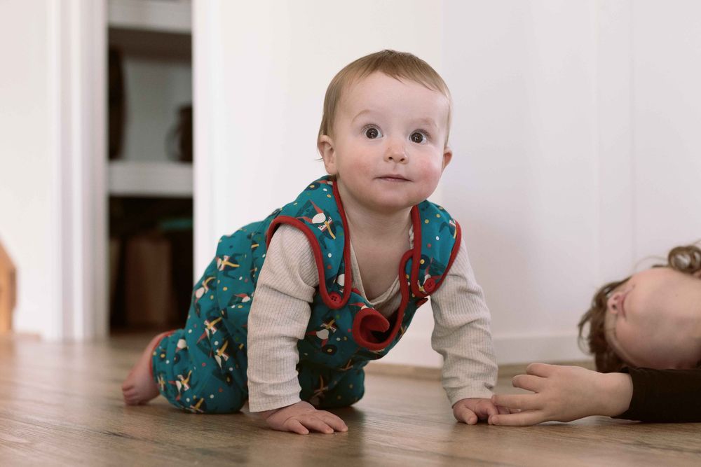baby crawling on the floor
