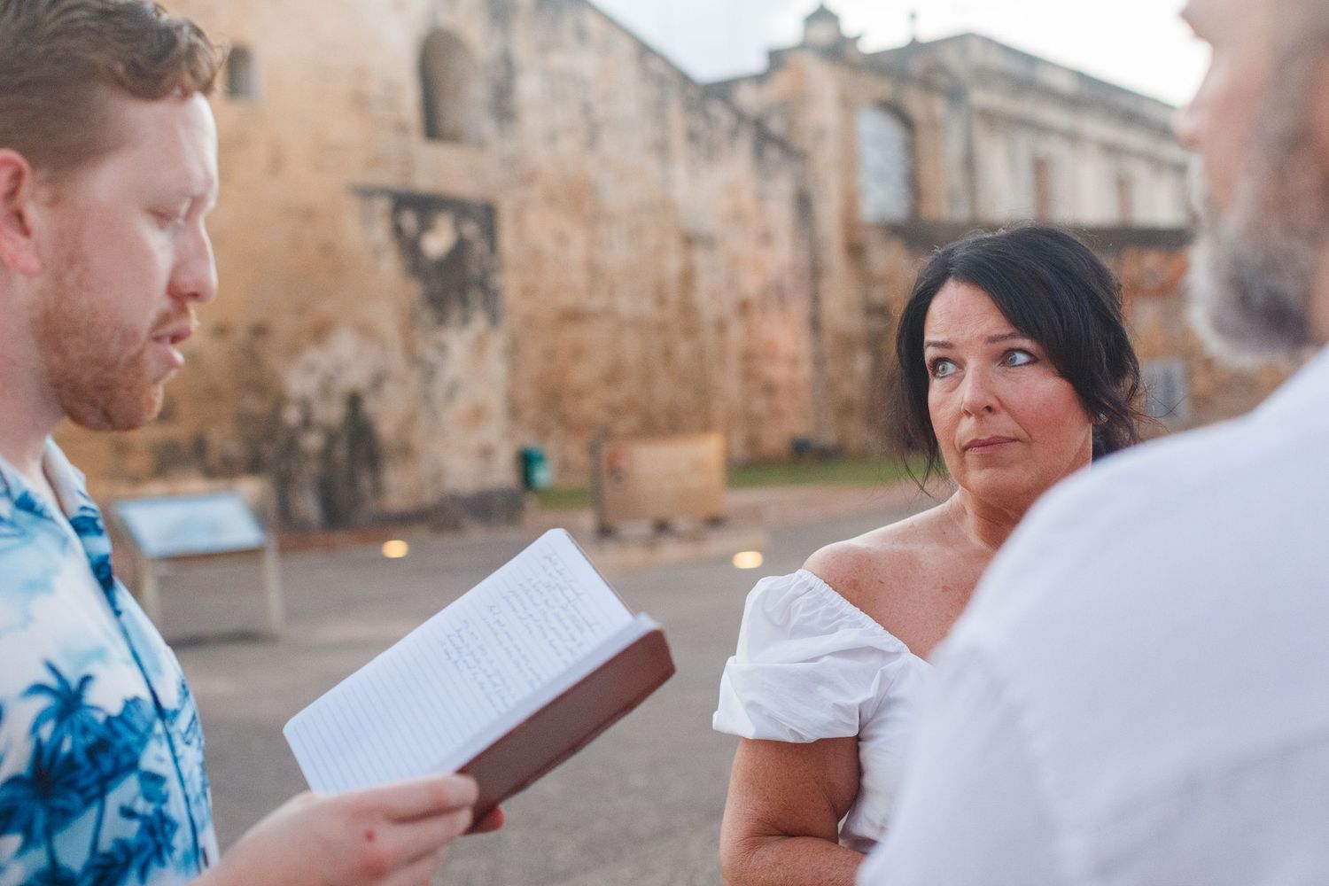 Wedding ceremony. Castillo San Cristóbal in Old San Juan, Puerto Rico.
