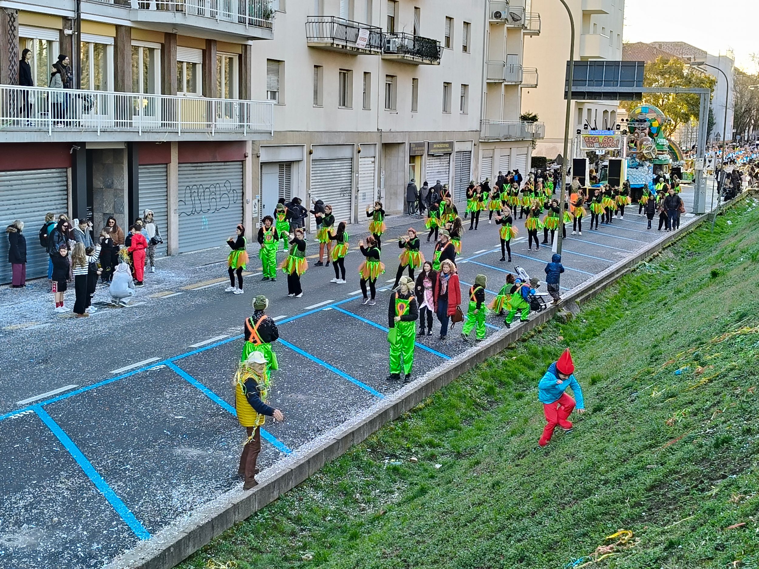 Treviso Carnival Parade 2026. The Kids of the 80s with the show “Raga 80 in Flight”.