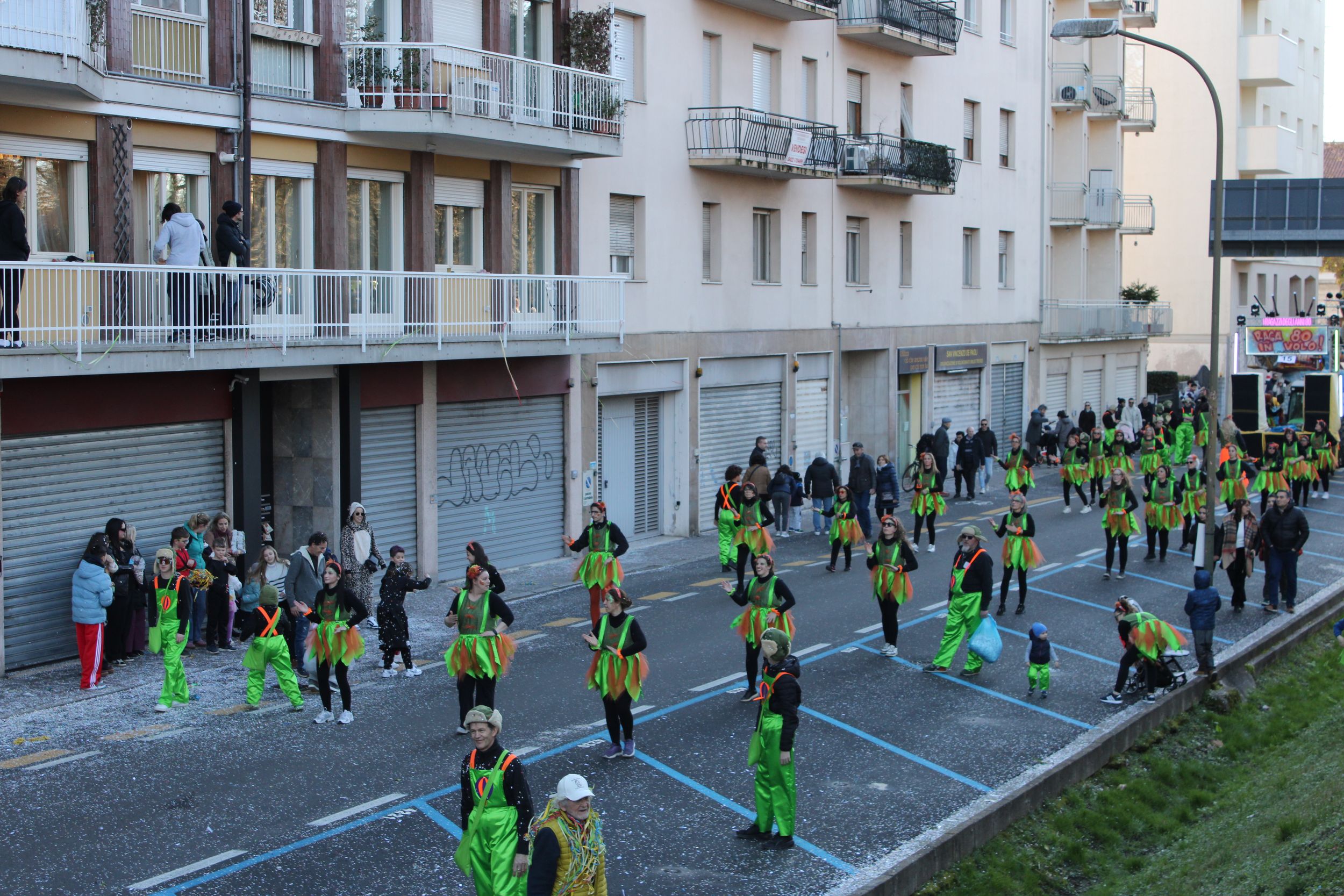 Treviso Carnival Parade 2026. The Kids of the 80s with the show “Raga 80 in Flight”.