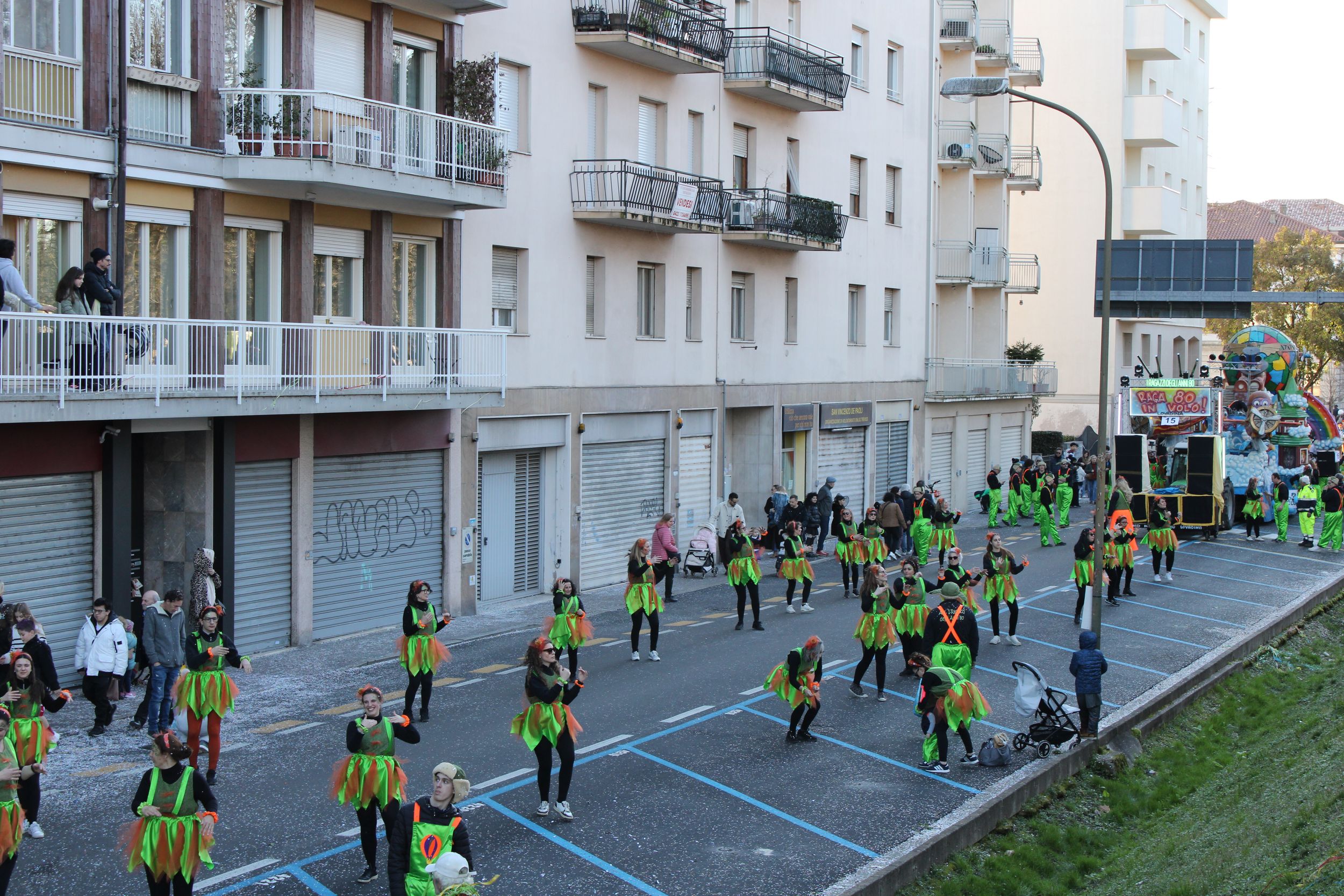Treviso Carnival Parade 2026. The Kids of the 80s with the show “Raga 80 in Flight”.