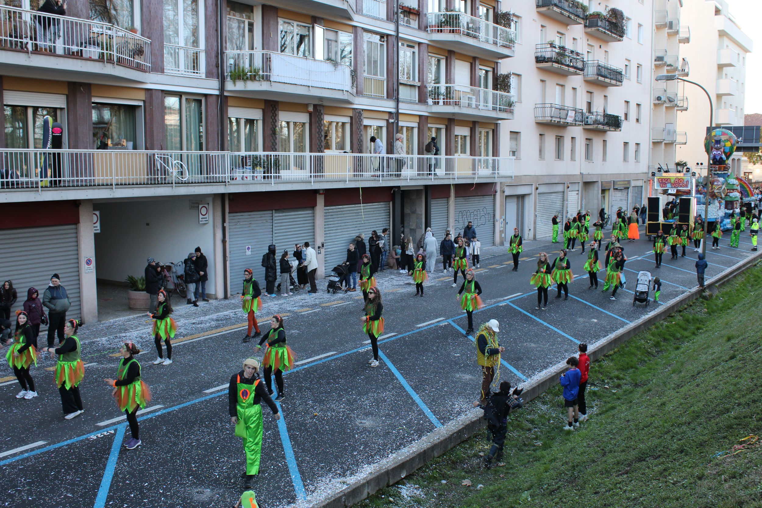 Treviso Carnival Parade 2026. The Kids of the 80s with the show “Raga 80 in Flight”.