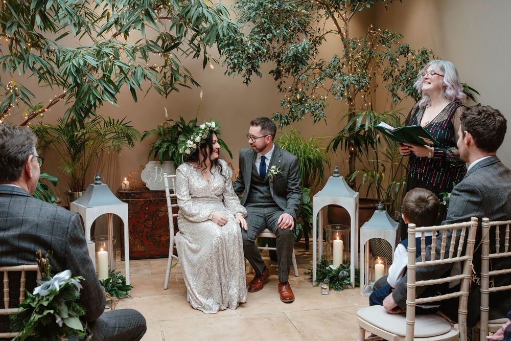 Matara Centre Wedding Photography Zara Davos Cotswolds Photographer Gloucestershire Stroud  indoor ceremony
