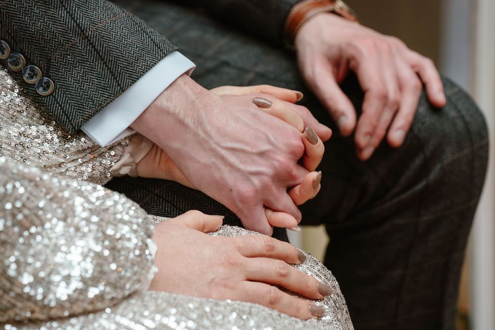 Matara Centre Wedding Photography Zara Davos Cotswolds Photographer Gloucestershire Stroud  bride and groom holding hands