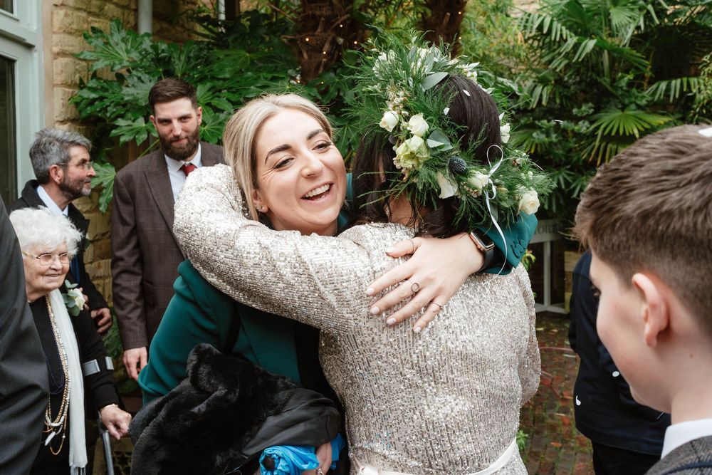 Matara Centre Wedding Photography Zara Davos Cotswolds Photographer Gloucestershire Stroud  embracing the bride