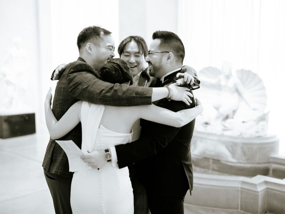 A black and white collage of couples dancing together at a formal event or wedding reception.