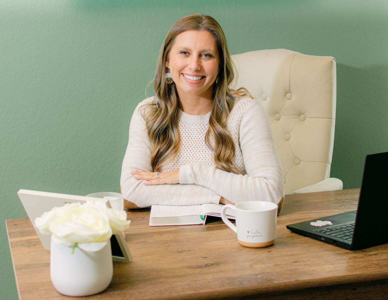 counselor sitting at desk