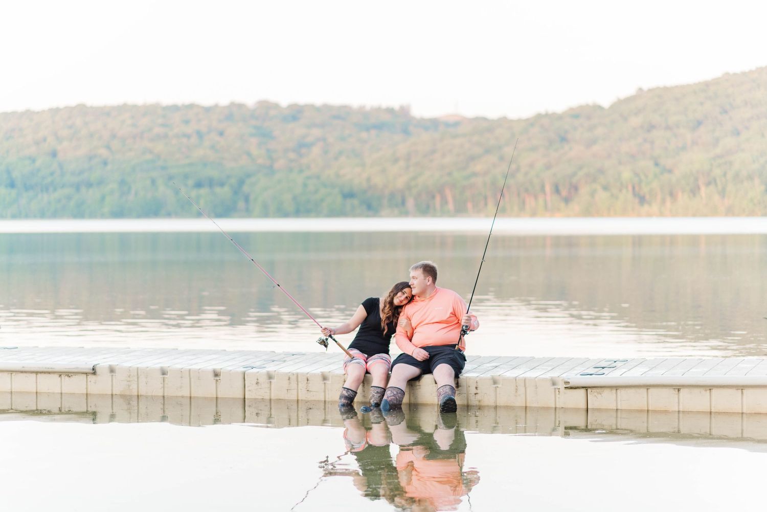Engagement fishing session at Quemahoning Reservoir in Johnstown, Pennsylvania