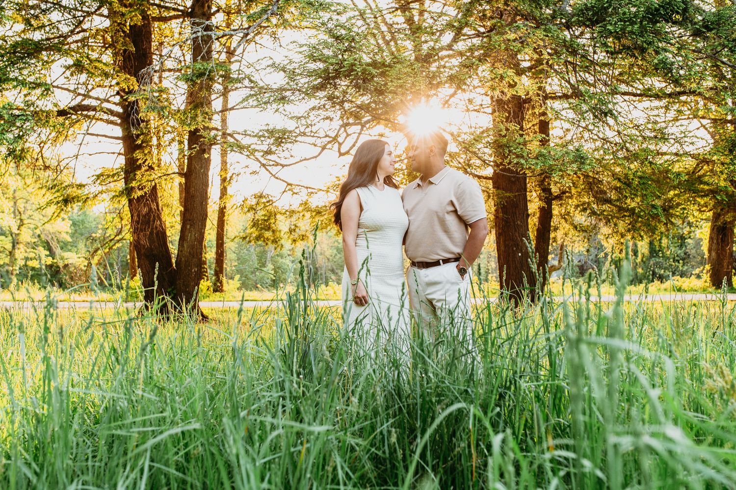 New Jersey engagement photographer specializing in warm, light-filled images, golden hour portraits, and authentic love stories.
