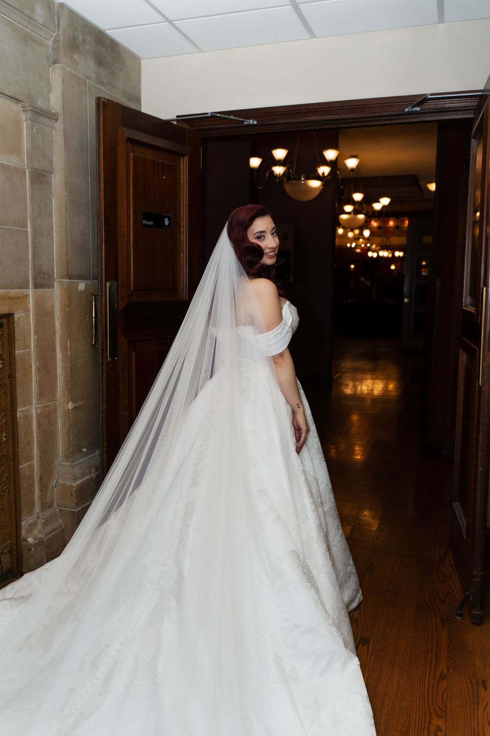 Solo bride portrait at the society room in Hartford connecticut before first look