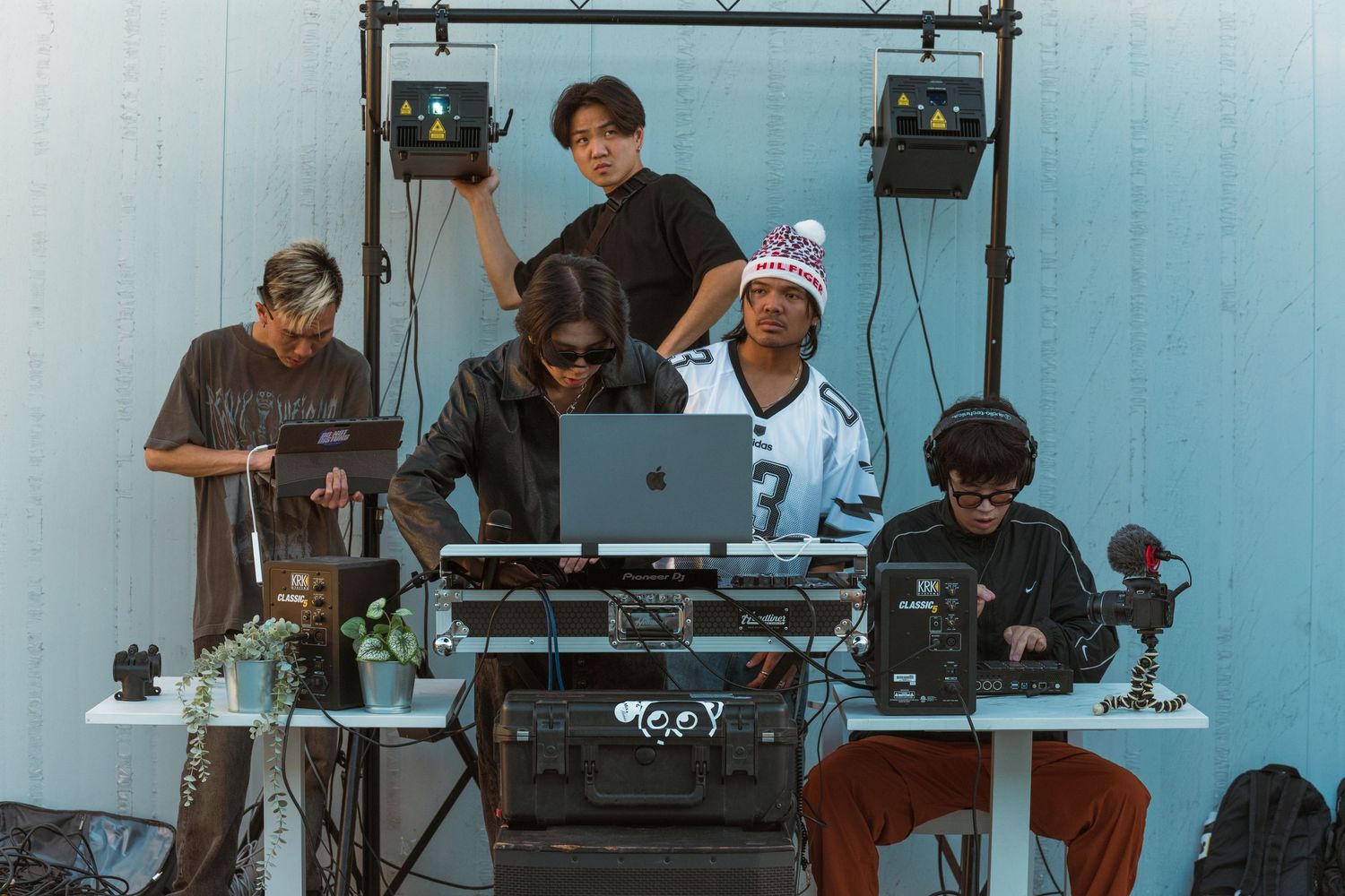 Live music performance setup at Runam Garden's outdoor patio space.