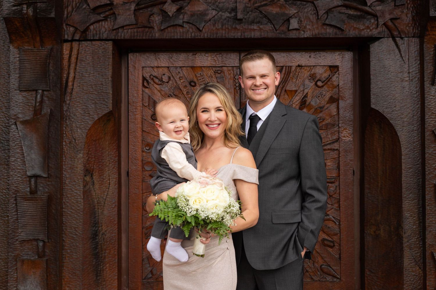 Shannon Lily Crosby Photography, wedding ceremony photo with parents and son