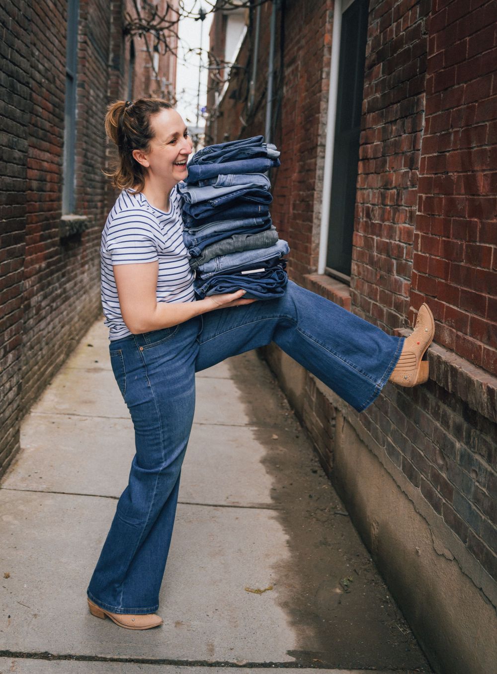 commercial photo for a boutique of denim