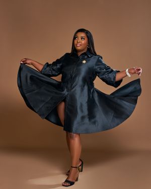 lady in a black dress