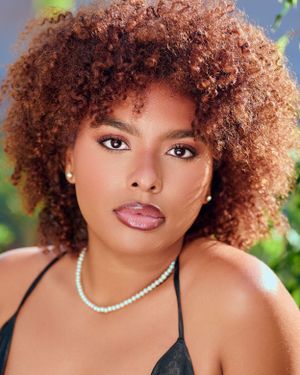 lady with curley hair