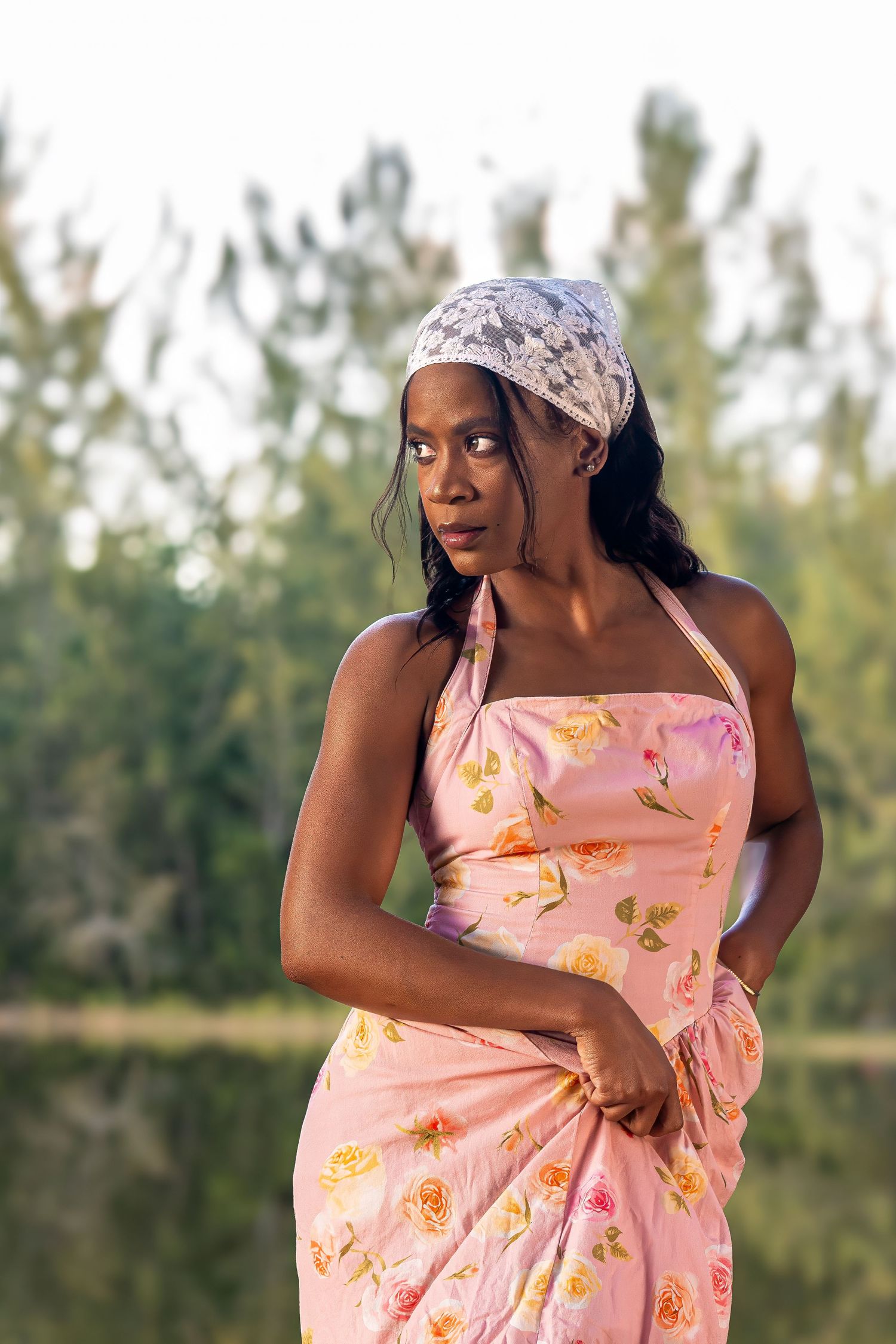 Client during modeling photo walk session in Fort lauderdale, Florida
