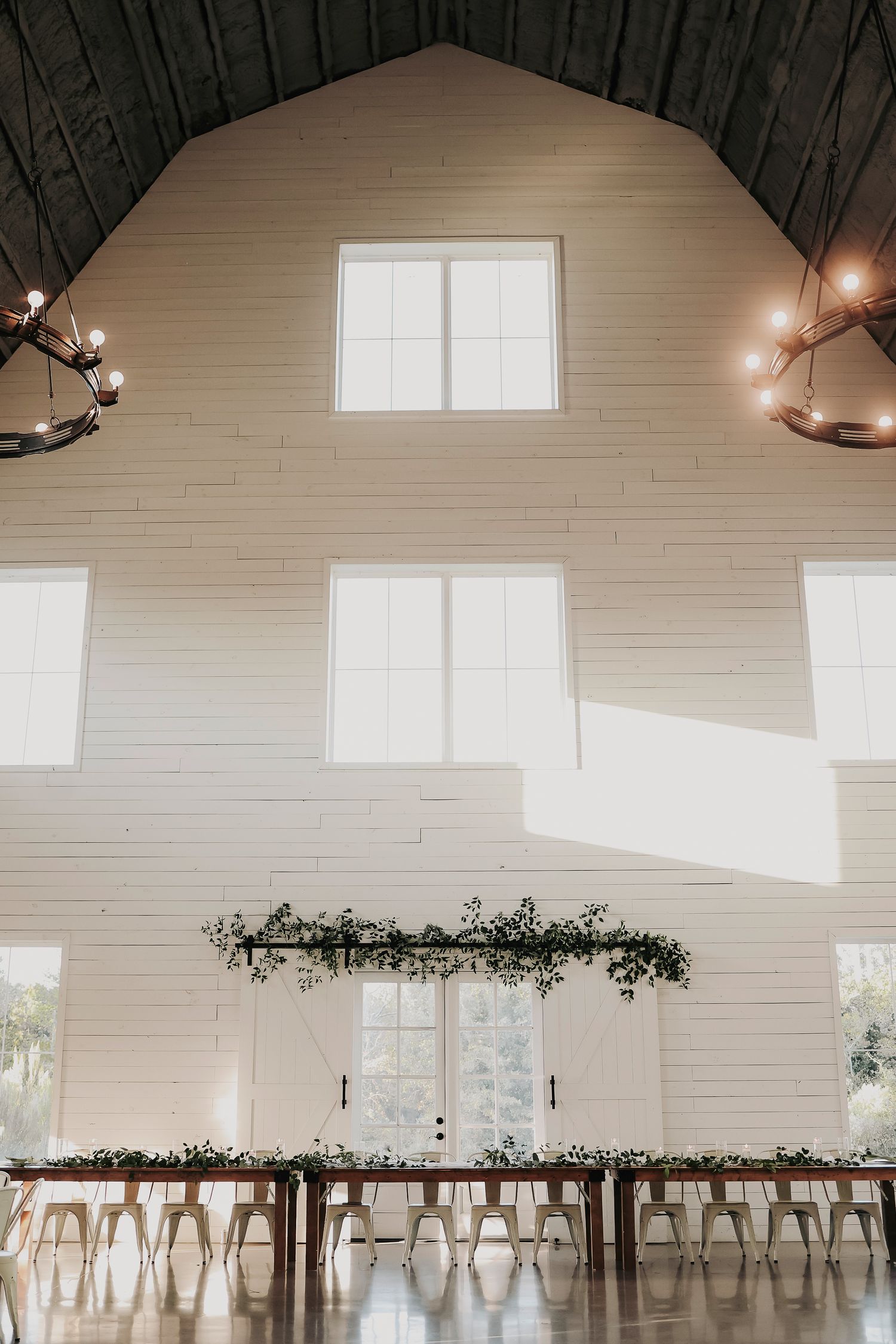 Barn wedding reception decor at The Barn at Paradise